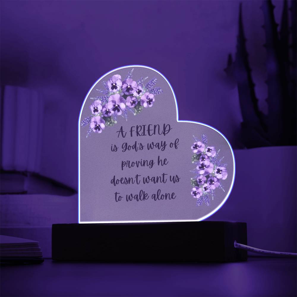 A Friend printed heart Acrylic Plaque