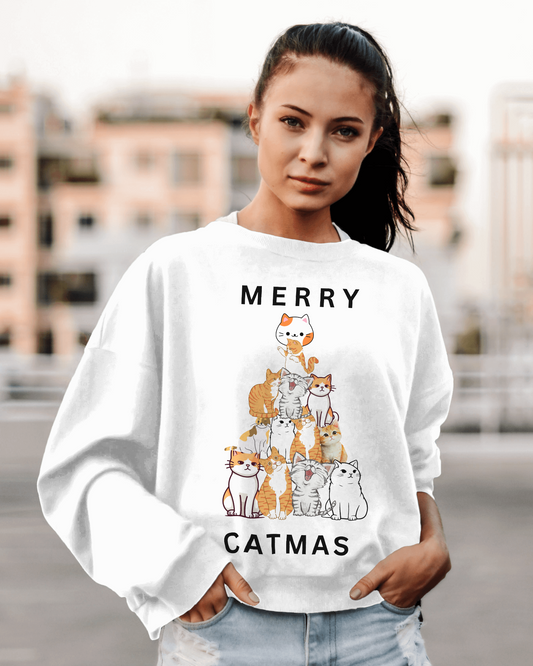 woman merry catmas